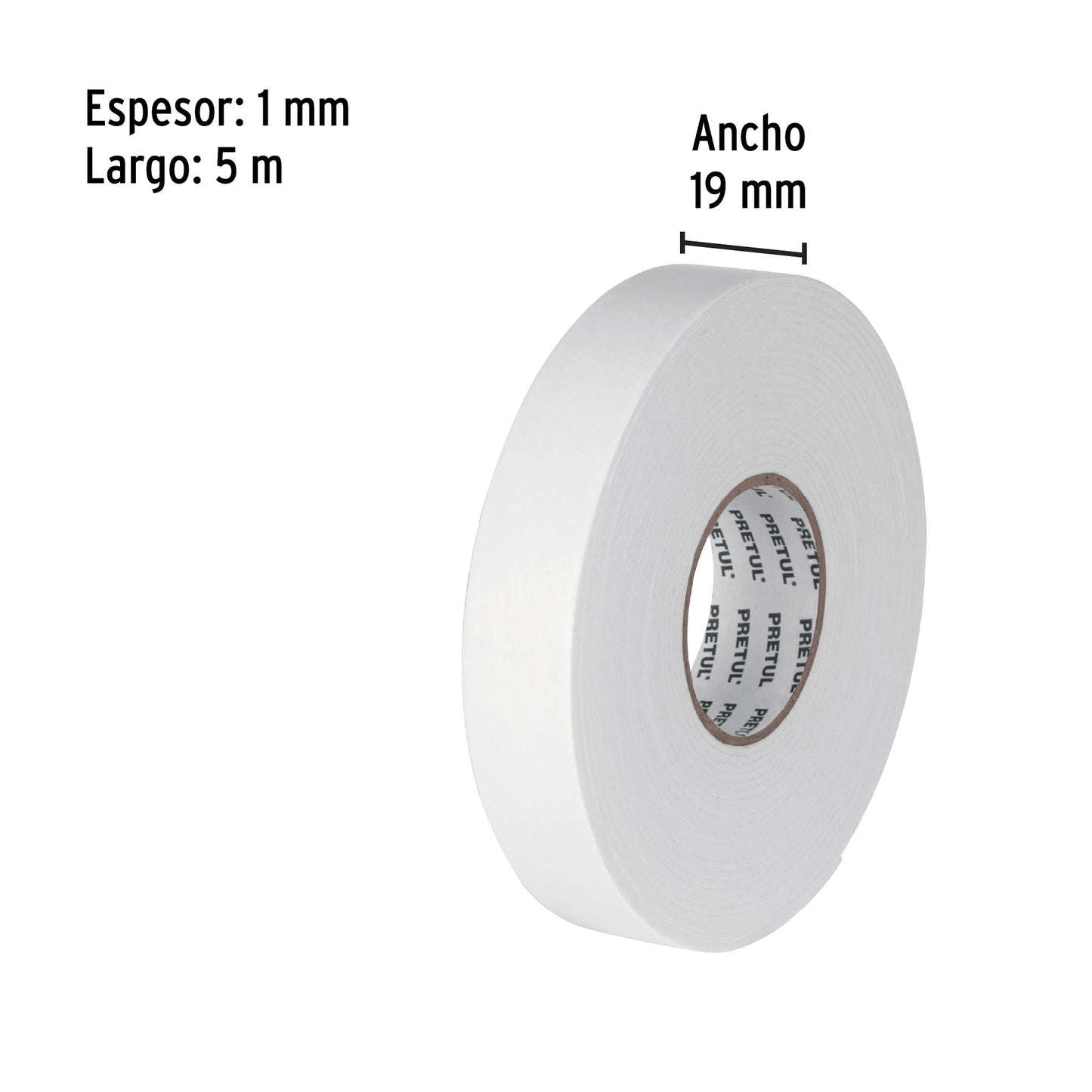 Cinta doble cara de 19 mm x 5 m Pretul | CDC-1950P | 20005