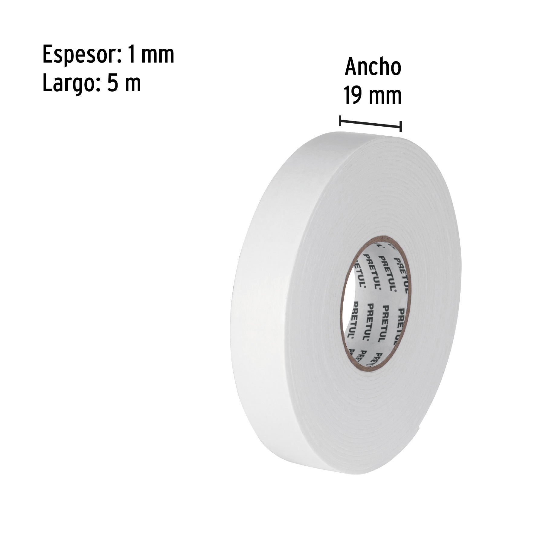 Cinta doble cara de 19 mm x 5 m Pretul | CDC-1950P | 20005