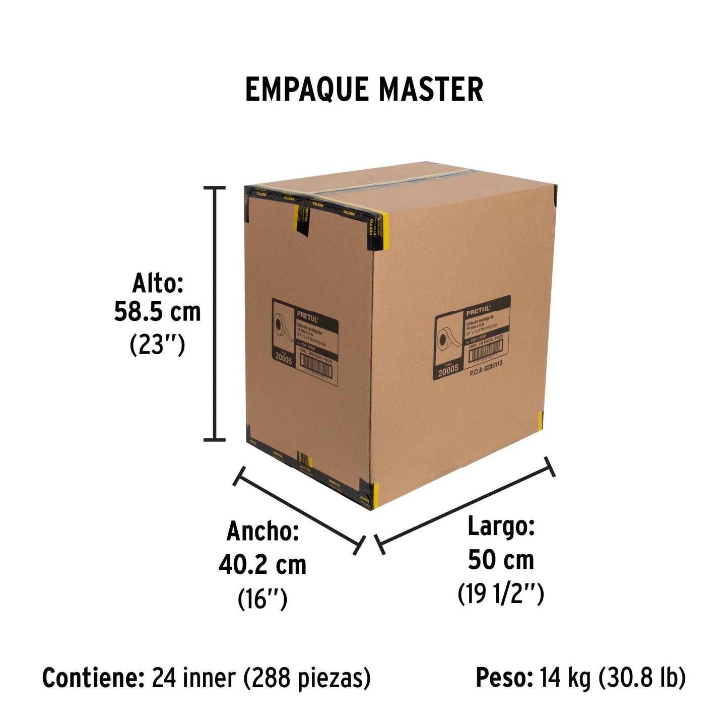 Cinta doble cara de 19 mm x 5 m Pretul | CDC-1950P | 20005