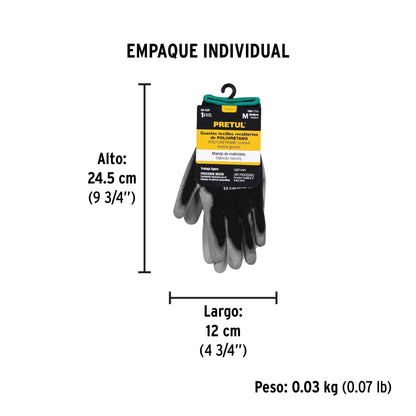 Guantes de nylon recubiertos de poliuretano, M, PRETUL | GU-112P | 20030