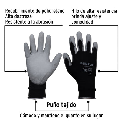 Guantes de nylon recubiertos de poliuretano, G, PRETUL | GU-113P | 20031