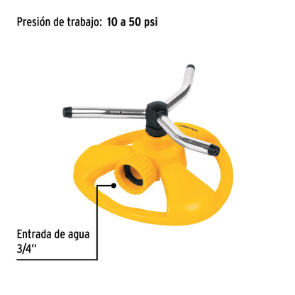 Aspersor giratorio de 3 brazos con base plástica, PRETUL | REG-3 | 20065