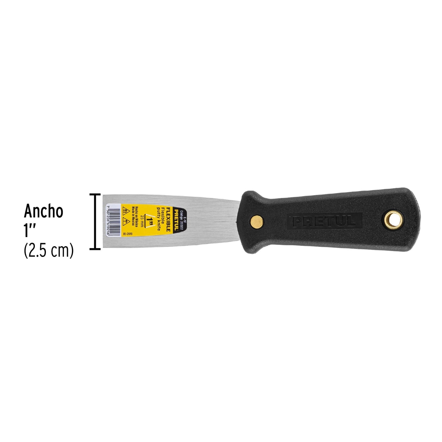 Espátula flexible 1' con mango de plástico, Pretul | E-1F | 20322