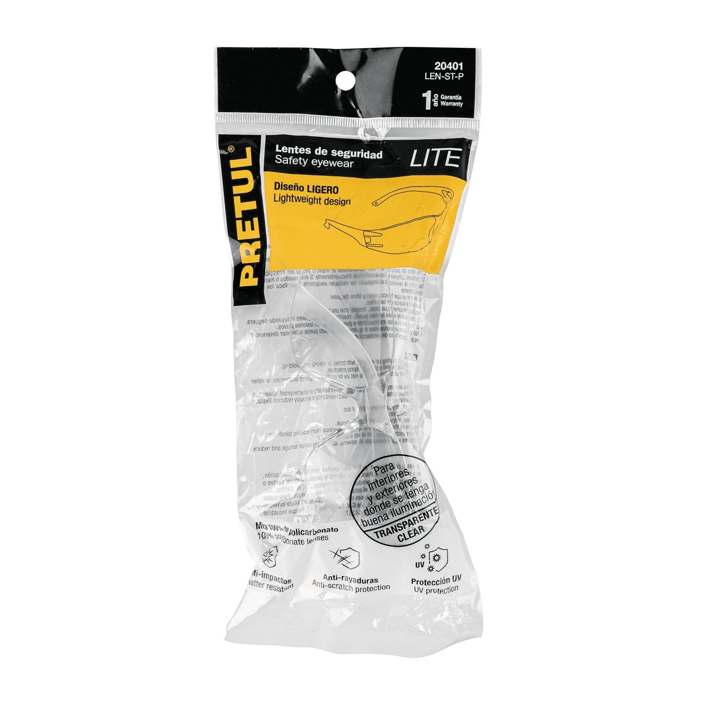 Lentes de seguridad transparentes, Pretul Lite | LEN-ST-P | 20401