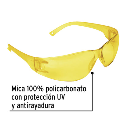 Lentes de seguridad ámbar, Pretul Lite | LEN-SA-P | 20403