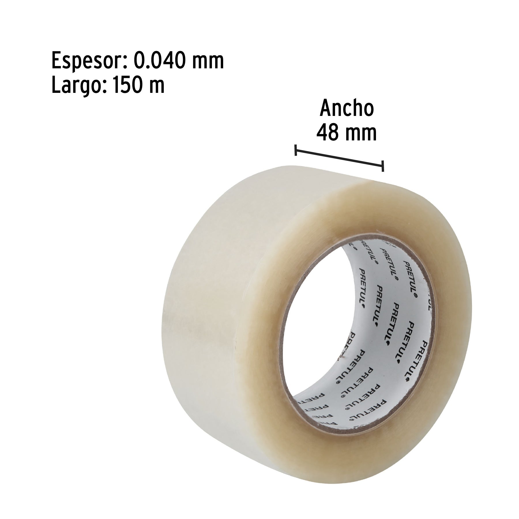 Cinta de empaque 48 mm x 150 m transparente, Pretul | CTR-150P | 20527