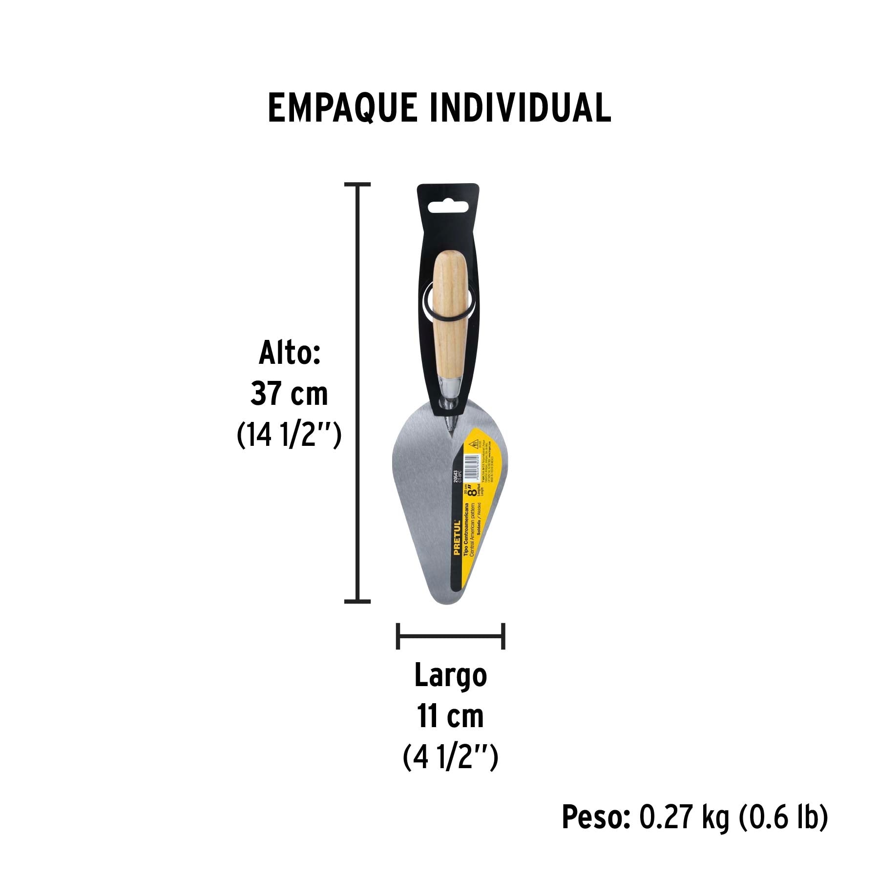 Cuchara para albañil 8' tipo Centroamericana, PRETUL | CT-8PC | 20543