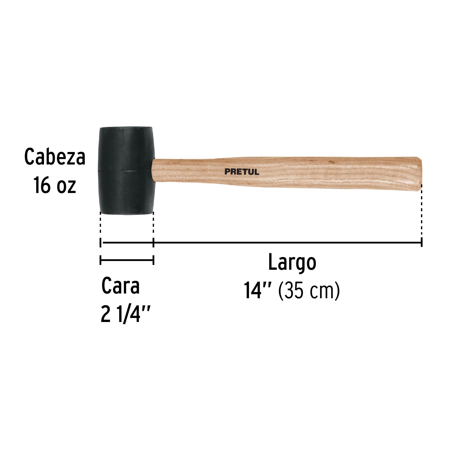 Mazo de hule, 16 oz, Pretul | MH-16P | 20566