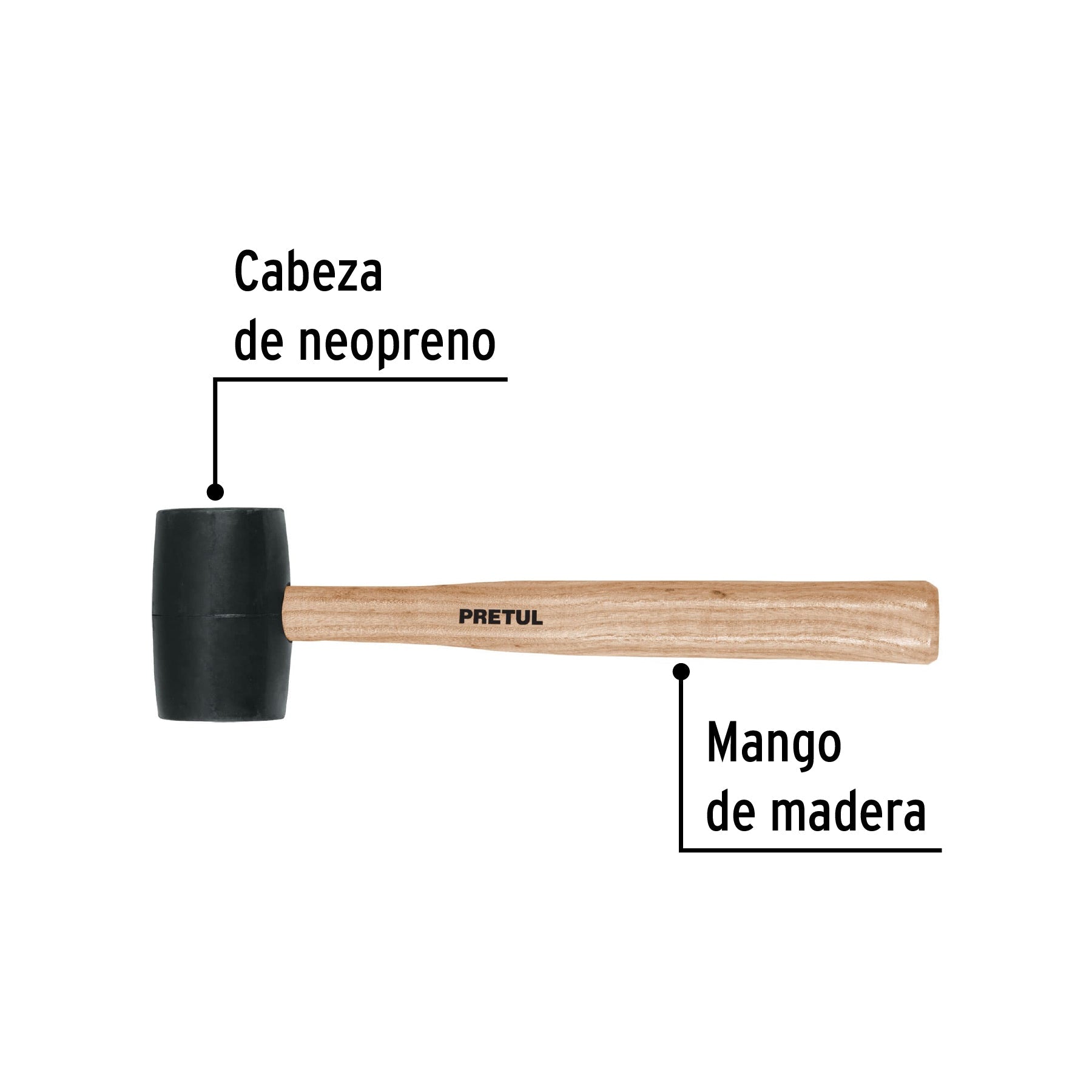 Mazo de hule, 16 oz, Pretul | MH-16P | 20566