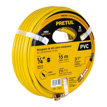 Manguera para compresor, de PVC, 15m x 1/4', Pretul | MAN-PI-15-1/4P | 20664