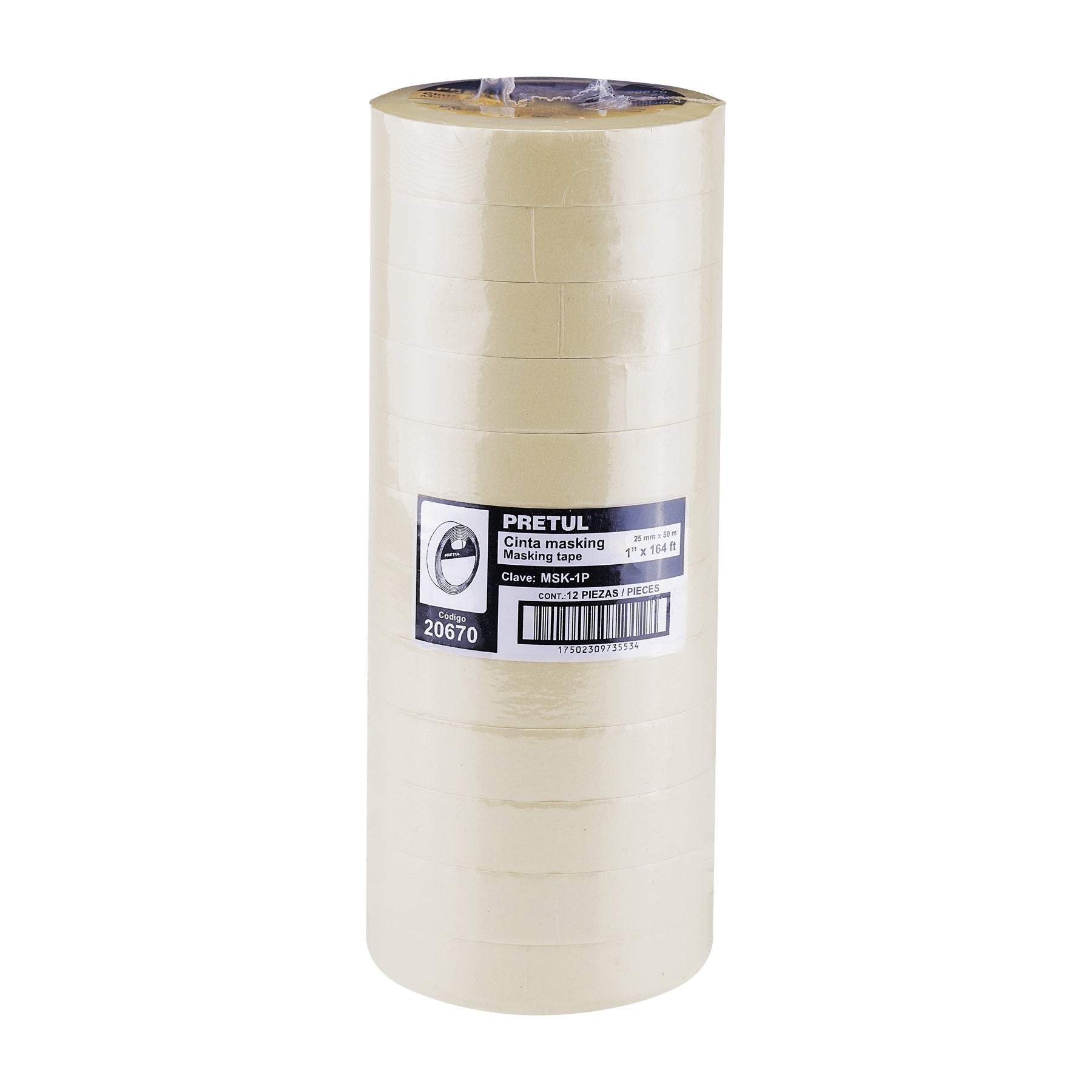 Cinta masking tape de 1' x 50 m, Pretul | MSK-1P | 20670
