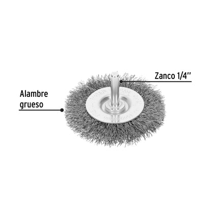 Carda circular 3' alambre grueso para taladro, Pretul | CA-3P | 21003