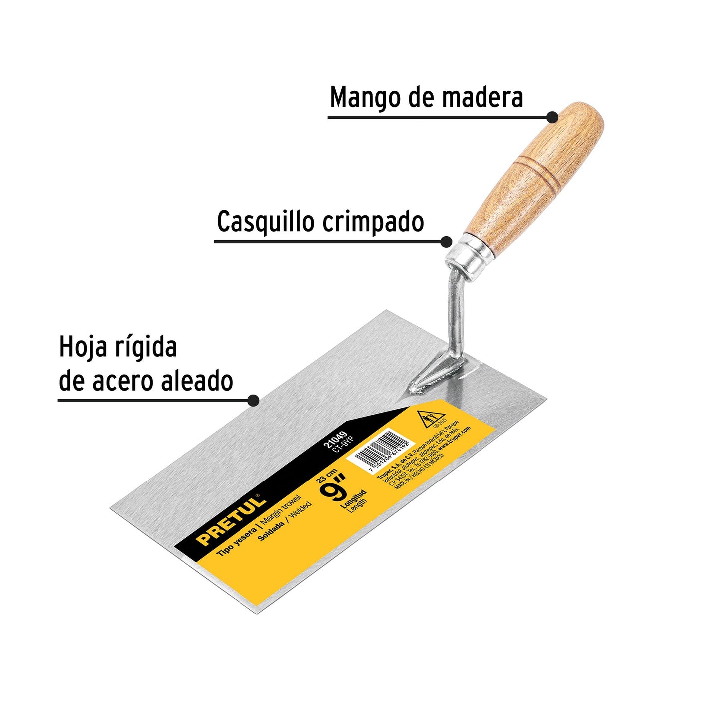 Cuchara para albañil 9' yesera, PRETUL | CT-9YP | 21049
