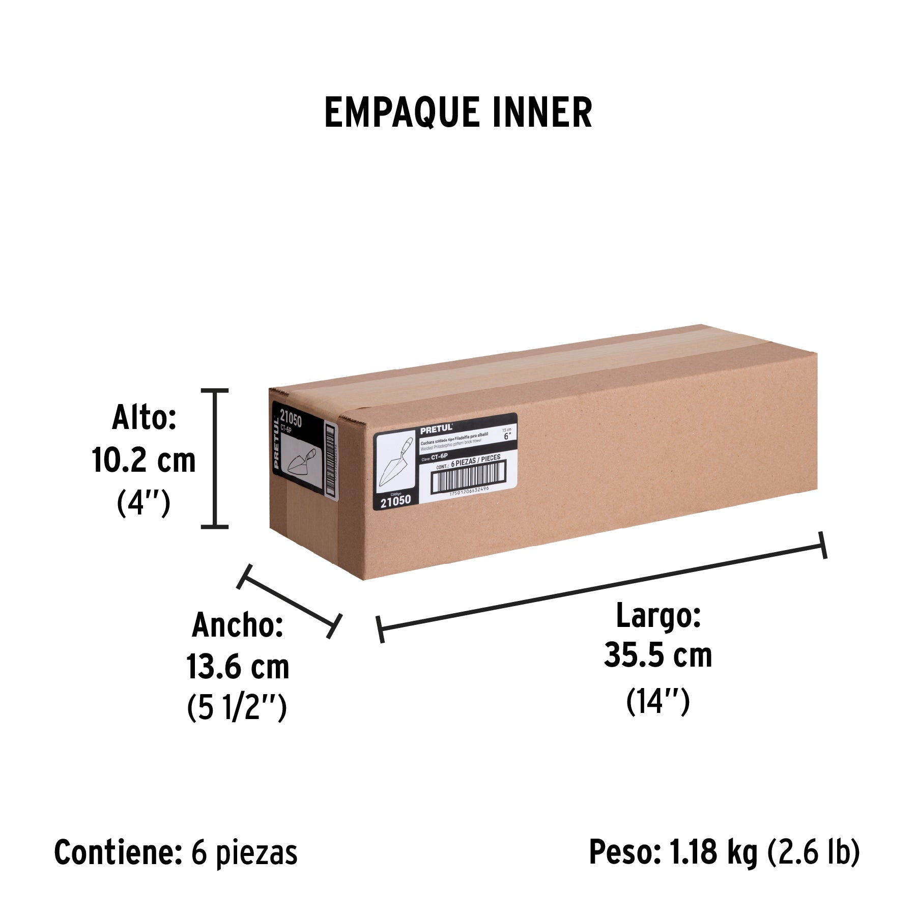 Cuchara para albañil 6' tipo Filadelfia, PRETUL | CT-6P | 21050