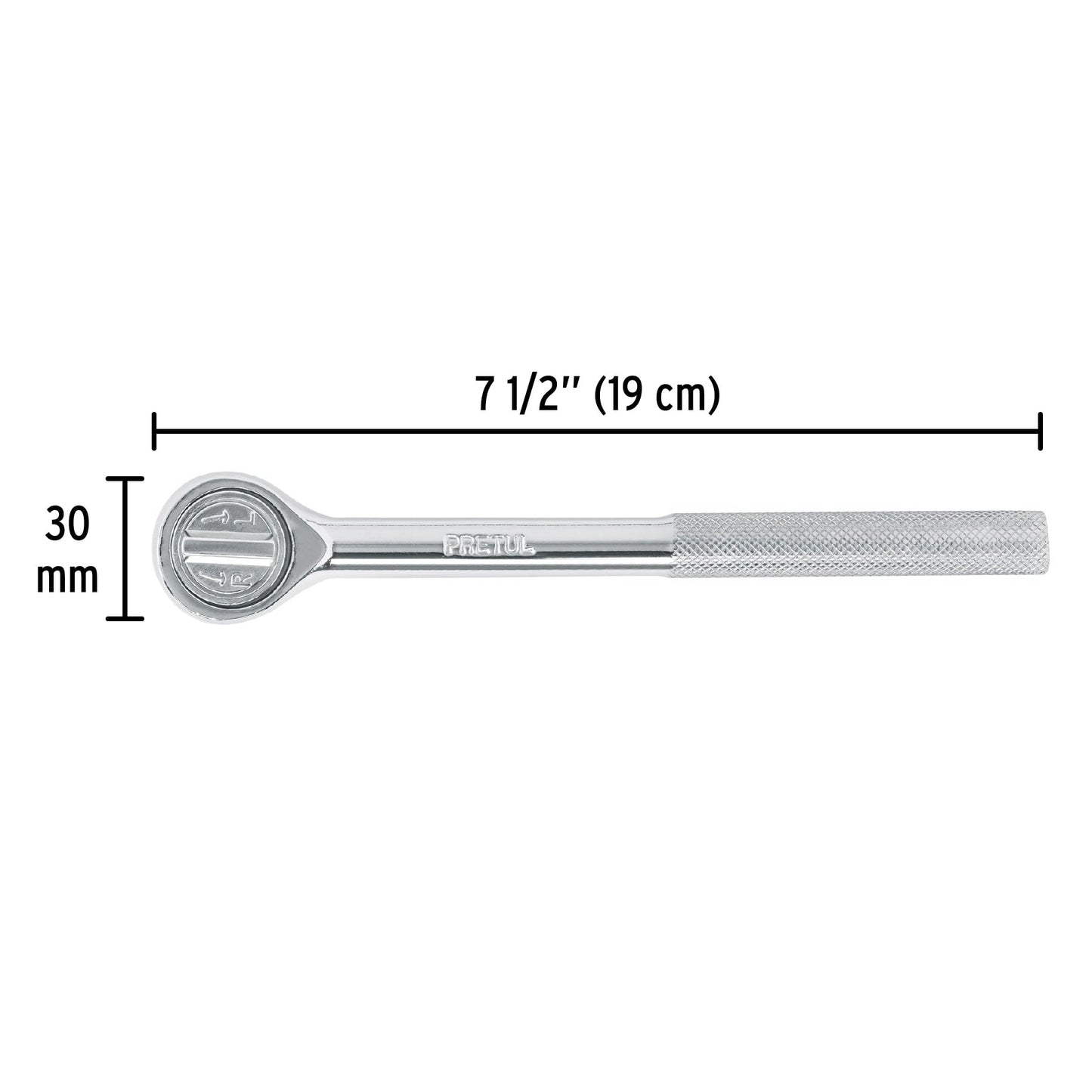 Matraca cuadro 3/8' cabeza redonda, Pretul | M-3852P | 21160