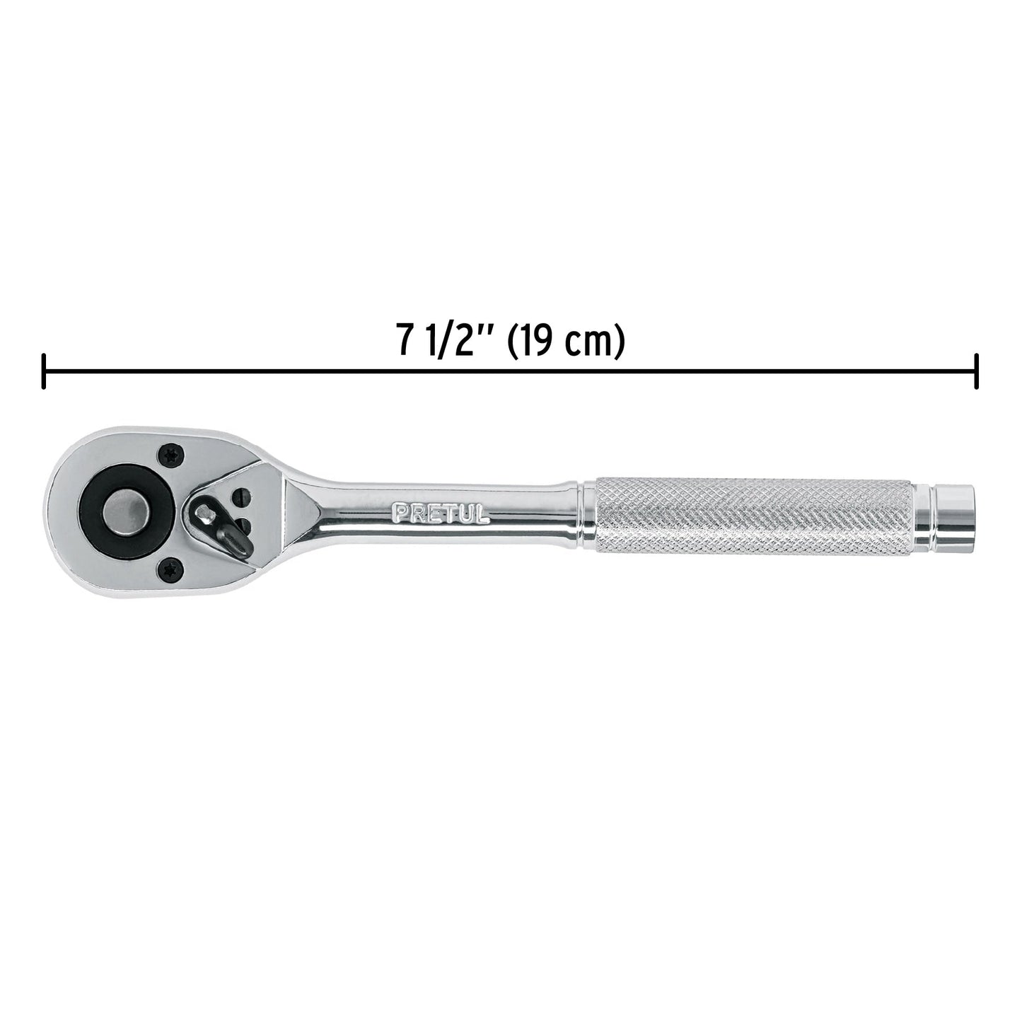 Matraca cuadro 3/8' cabeza de pera liberación rápida, Pretul | M-3852PB | 21161
