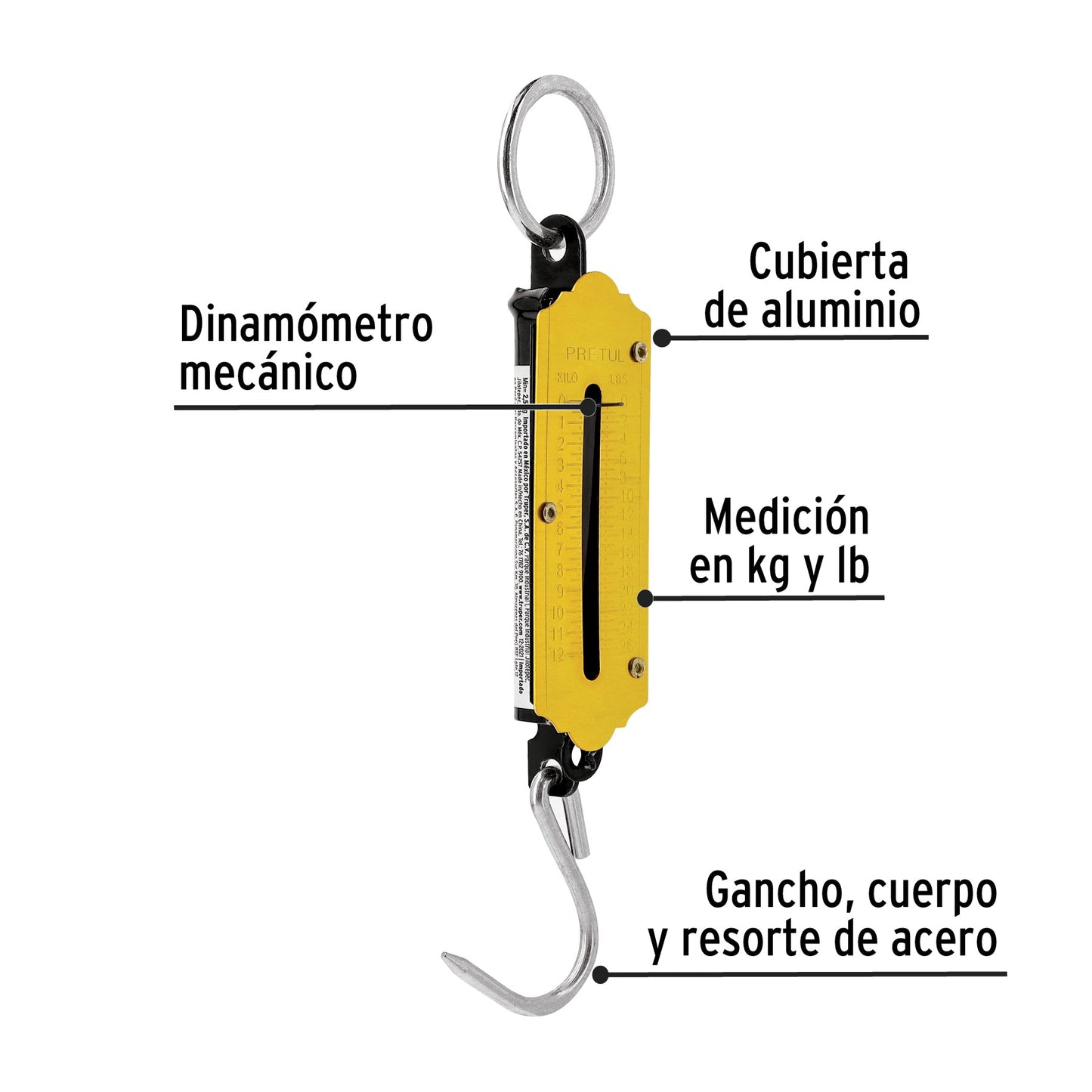 Báscula capacidad 12 kg romana de resorte, Pretul | BAS-12P | 21252