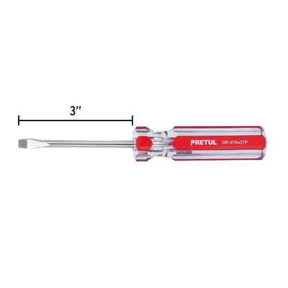 Desarmador plano 3/16 x 3' mango de PVC, Pretul | DR-3/16X3TP | 21456