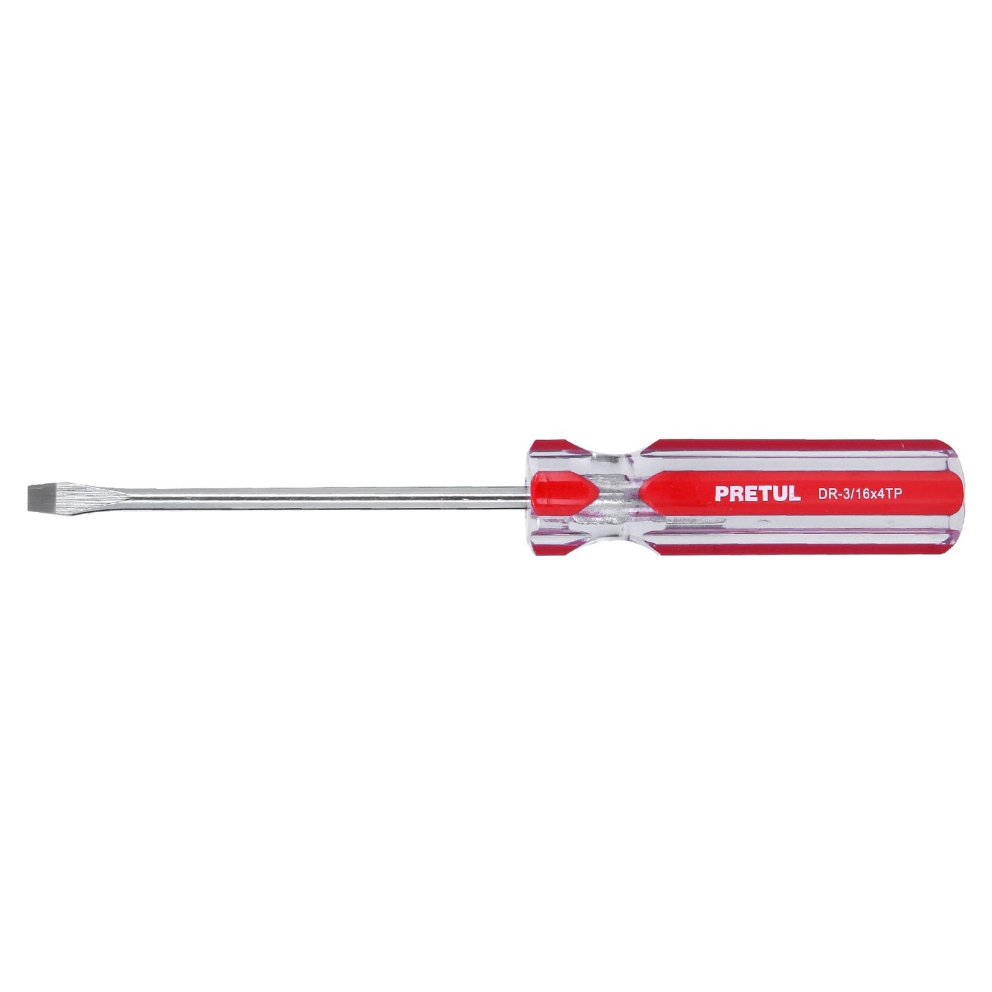 Desarmador plano 3/16 x 4' mango de PVC, Pretul | DR-3/16X4TP | 21458
