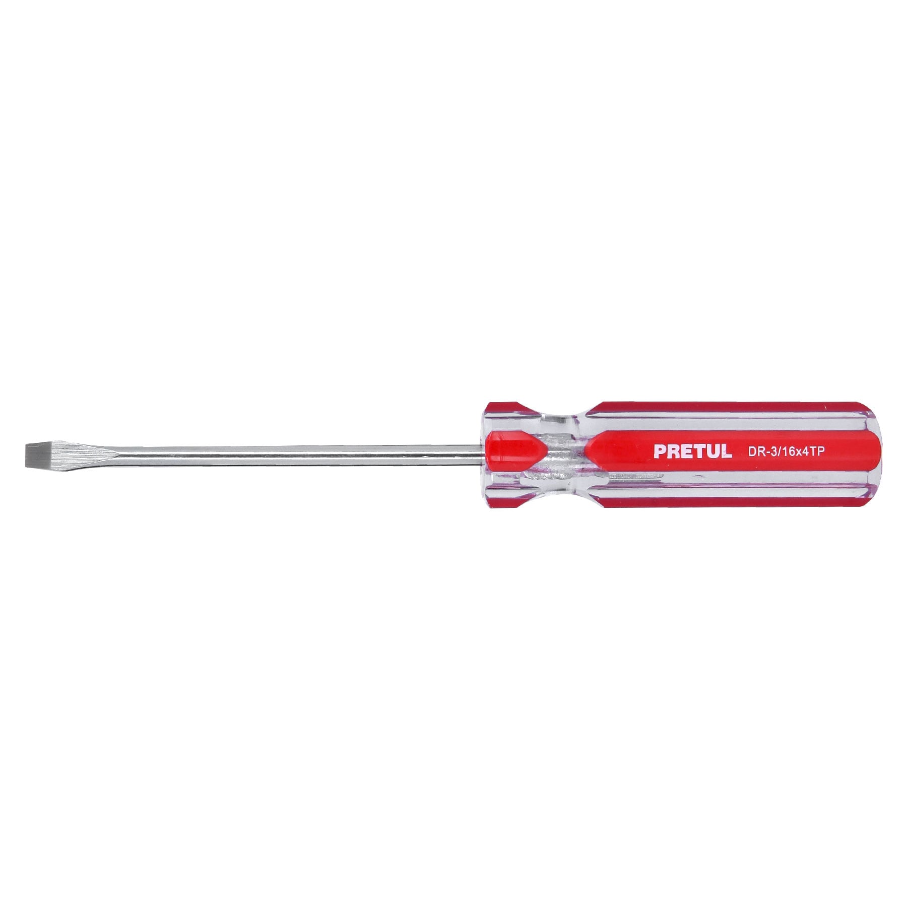 Desarmador plano 3/16 x 4' mango de PVC, Pretul | DR-3/16X4TP | 21458