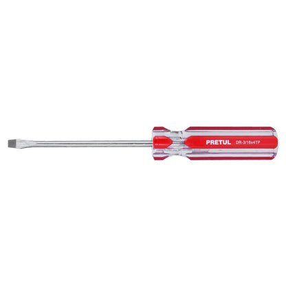 Desarmador plano 3/16 x 4' mango de PVC, Pretul | DR-3/16X4TP | 21458