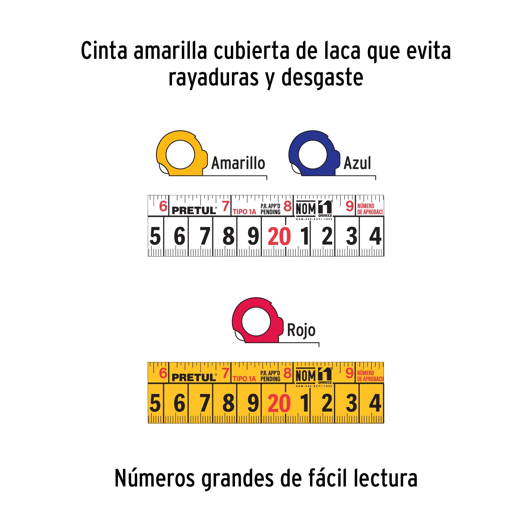 Flexómetro 5 m cinta 19 mm, display box con 12 pzas, PRETUL | PRO-5MEC | 21608
