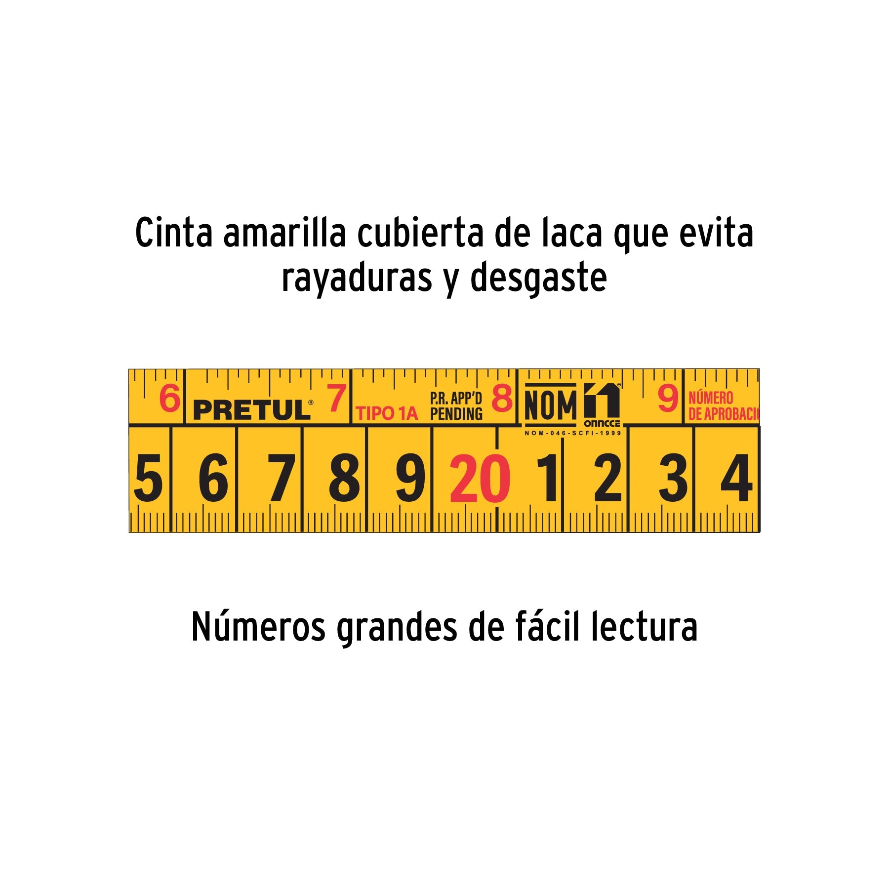 Flexómetro rojo 3 m cinta 13 mm, en tarjeta, PRETUL | PRO-3MEB-R | 21611