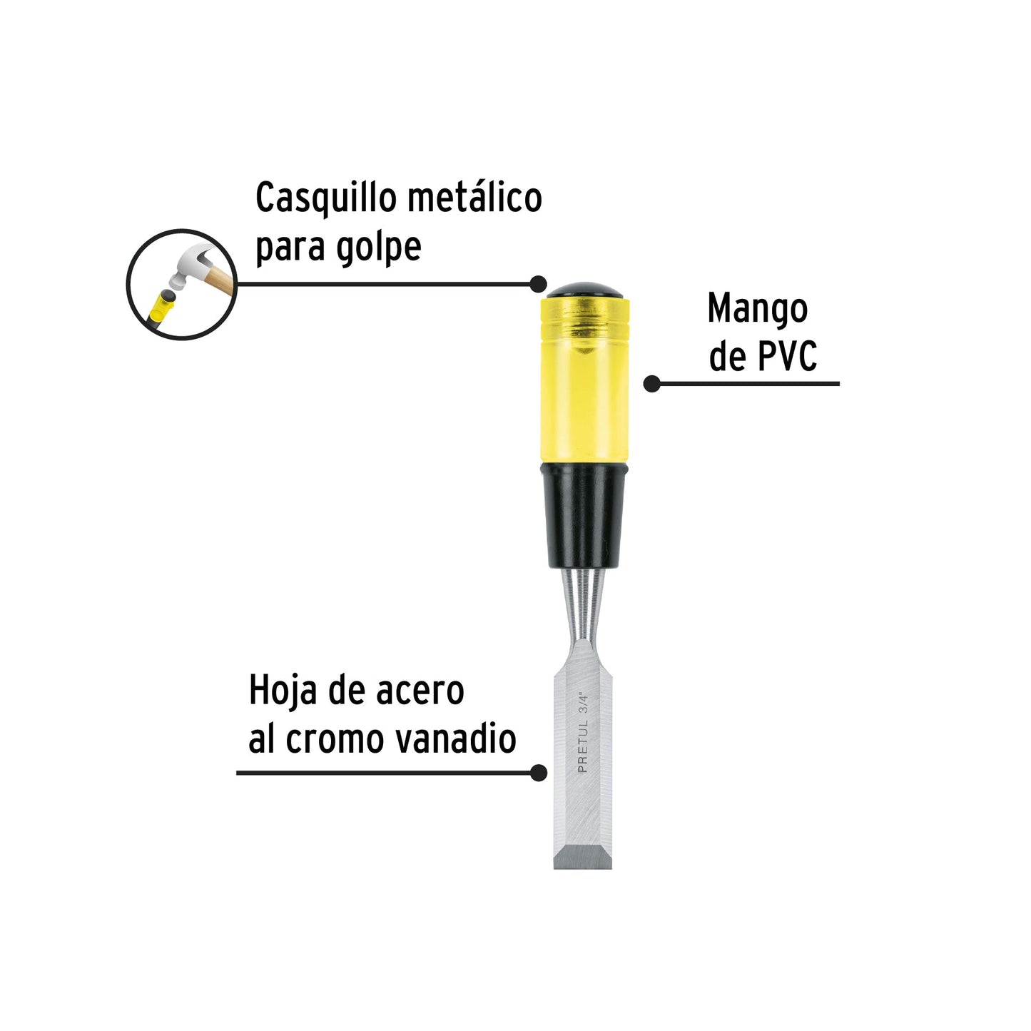 Formón 3/4', Pretul | FT-3/4P | 21662