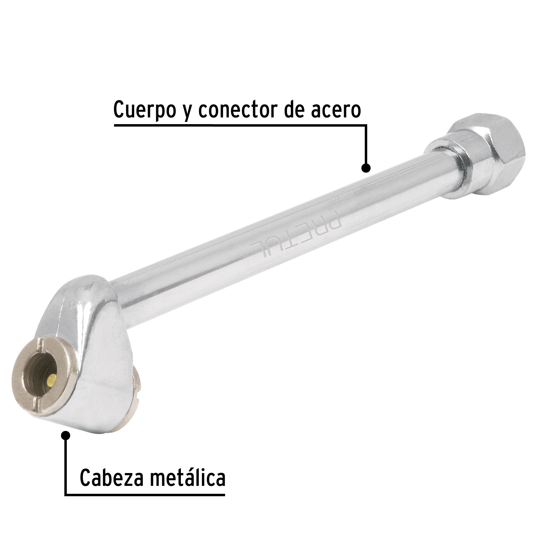 Inflador de cabeza doble, cuerda 1/4' NPT, PRETUL | VAL-INF-1/4P | 21694