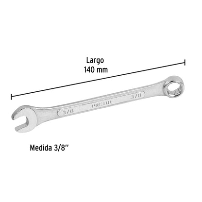 Llave combinada 3/8' x 140 mm de largo, Pretul | LL-2012P | 21882