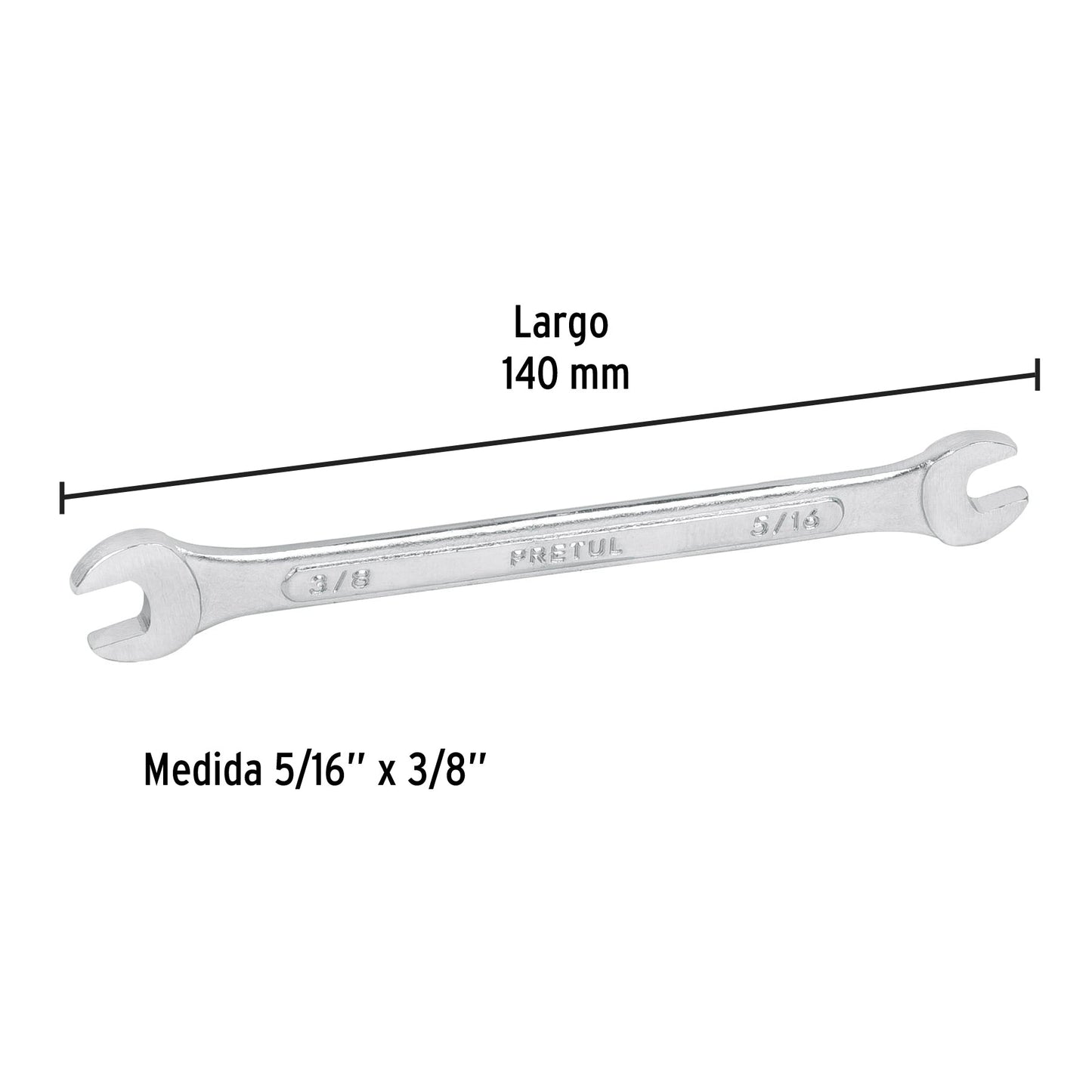 Llave española, 5/16 x 3/8' x 140 mm de largo, PRETUL | LL-3020P | 21951