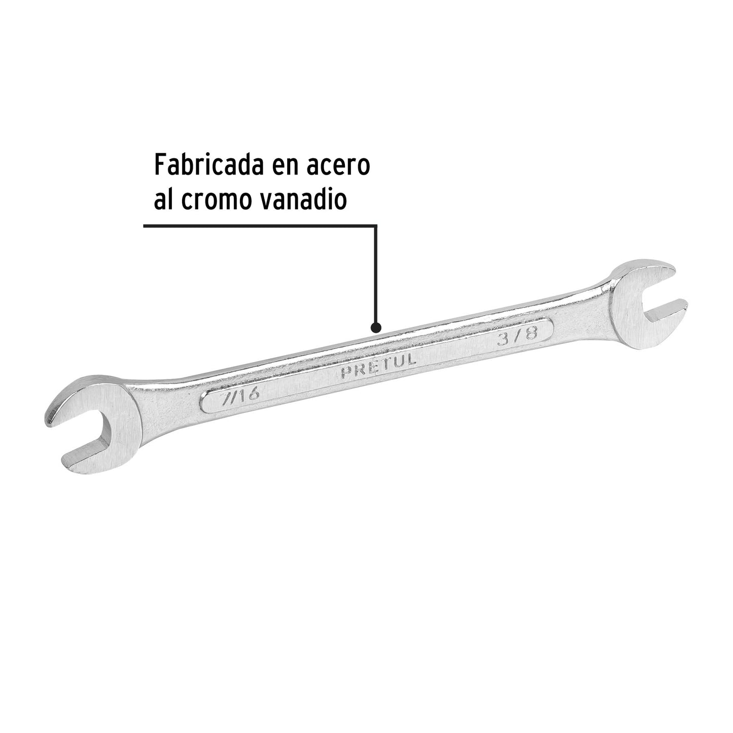 Llave española, 3/8 x 7/16' x 157 mm de largo, PRETUL | LL-3021P | 21952