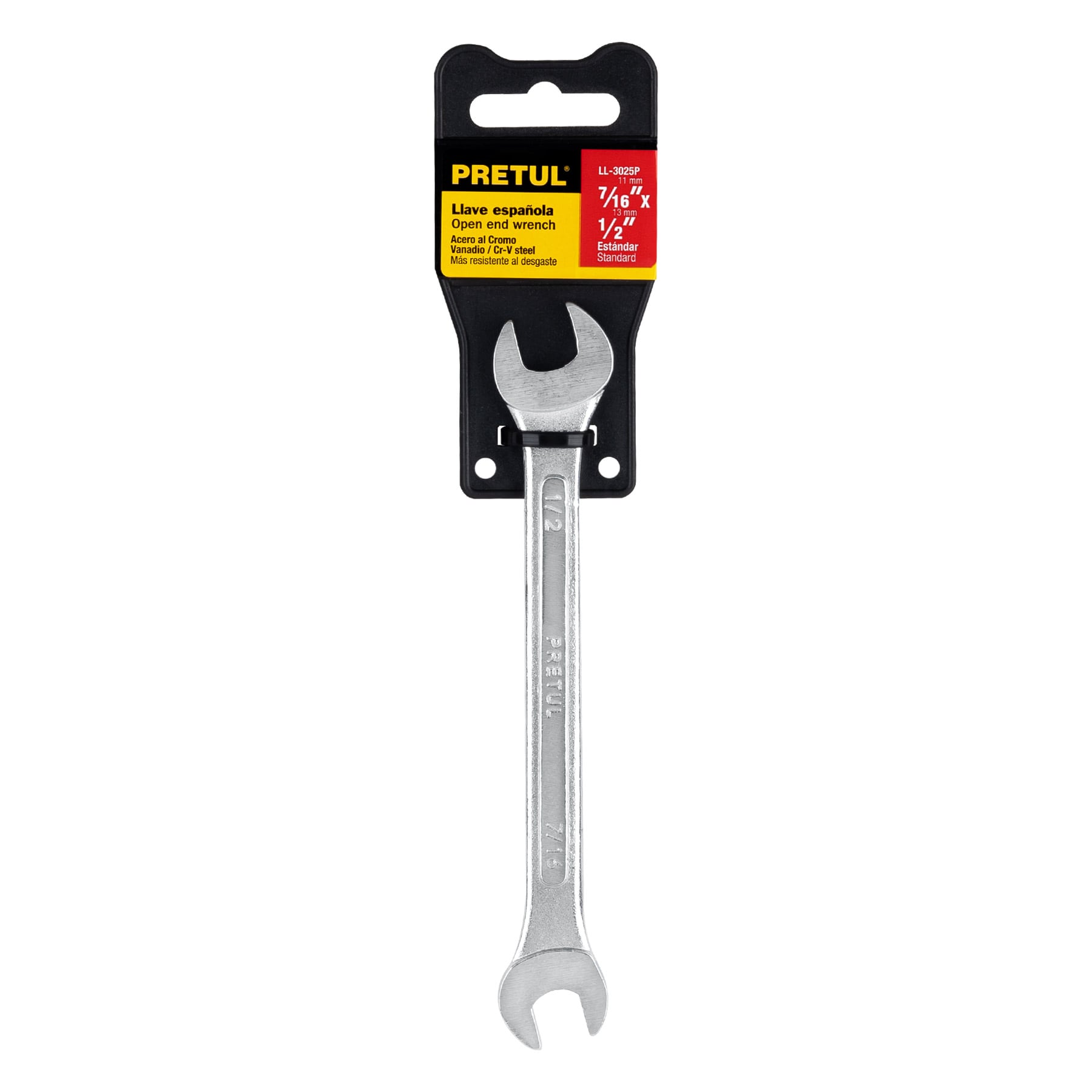 Llave española, 7/16 x 1/2' x 172 mm de largo, PRETUL | LL-3025P | 21953