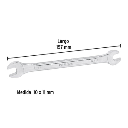 Llave española 10 x 11 mm x 157 mm de largo, PRETUL | LL-31011MP | 21972