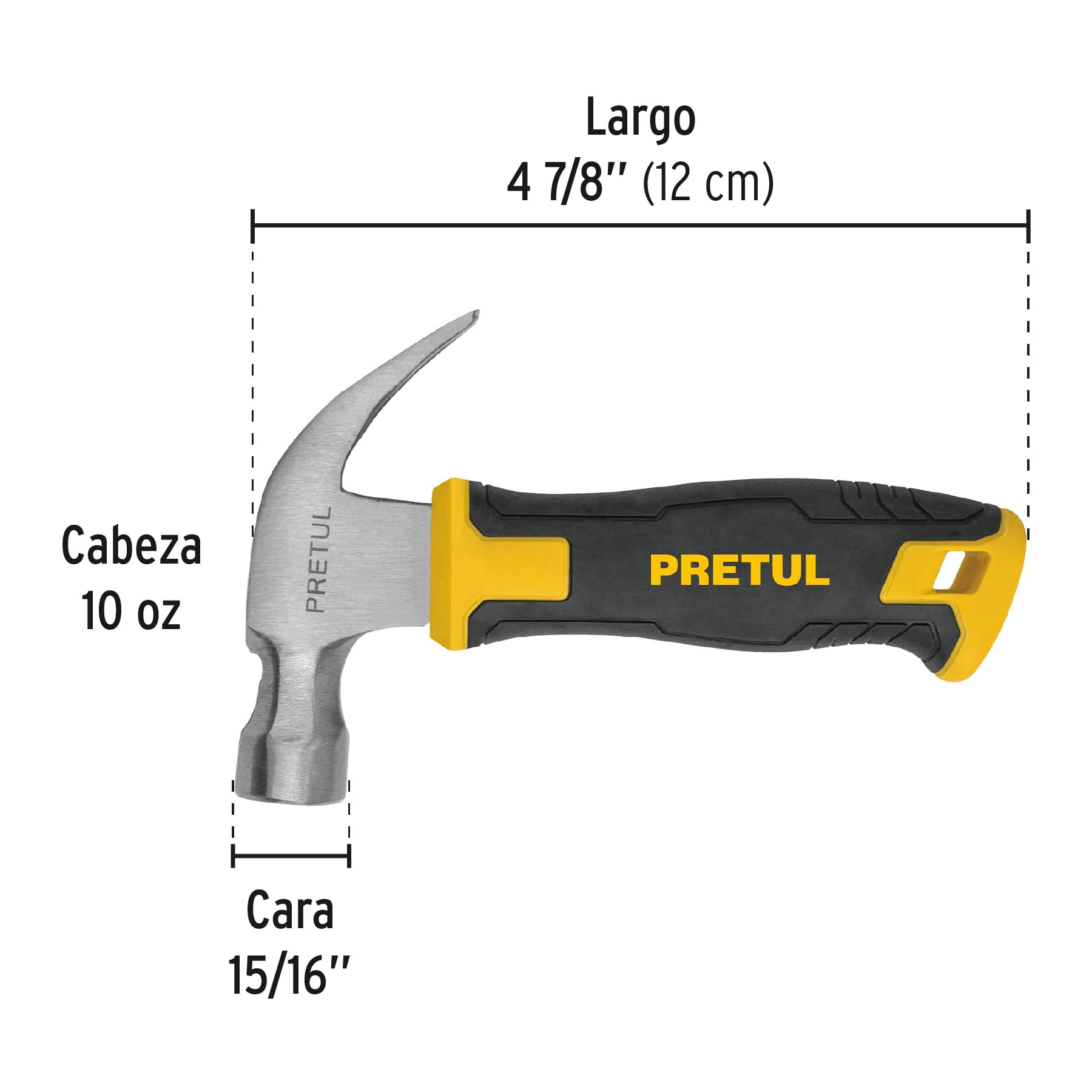 Martillo 10 oz, mango comfort grip, Pretul | MO-10E | 22291