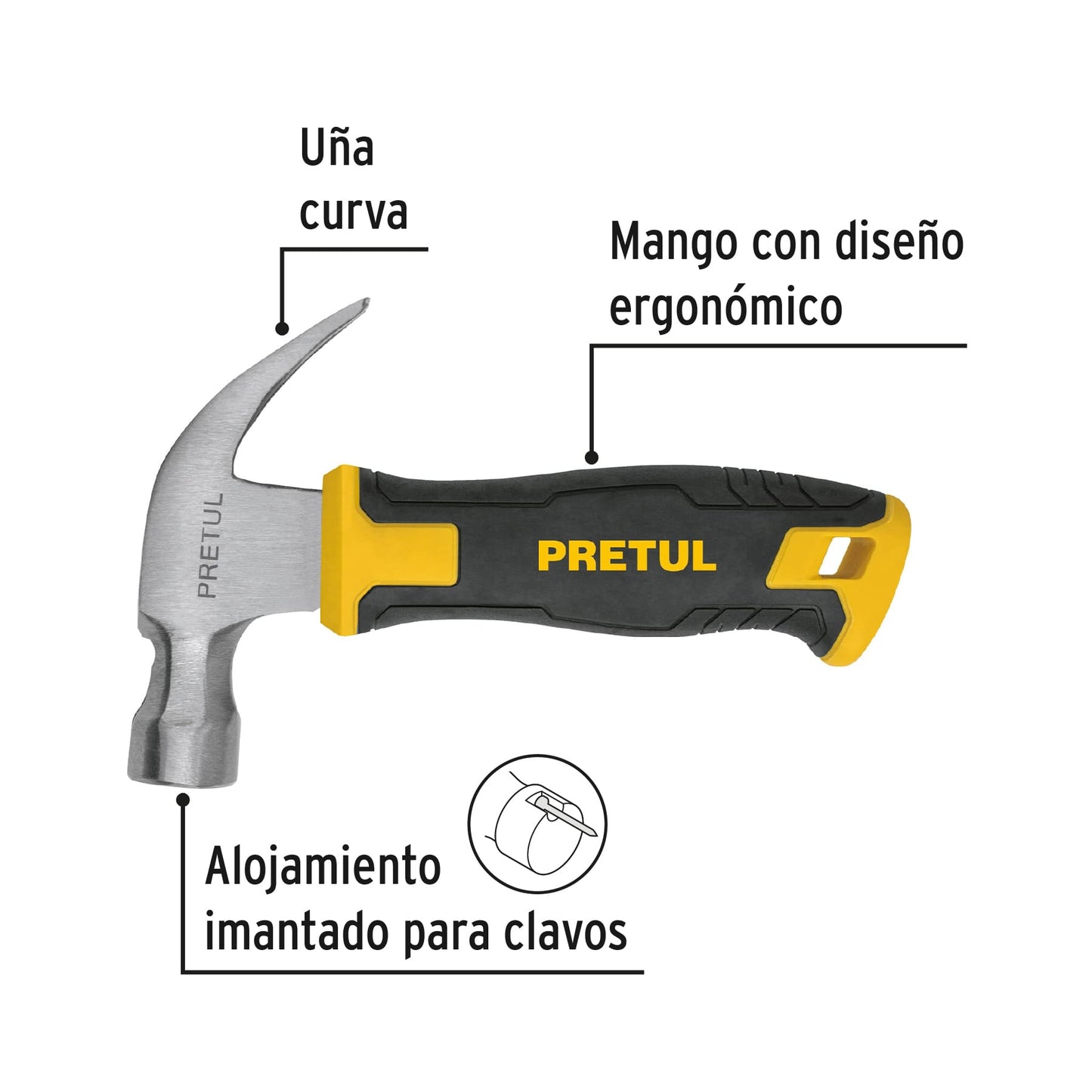 Martillo 10 oz, mango comfort grip, Pretul | MO-10E | 22291