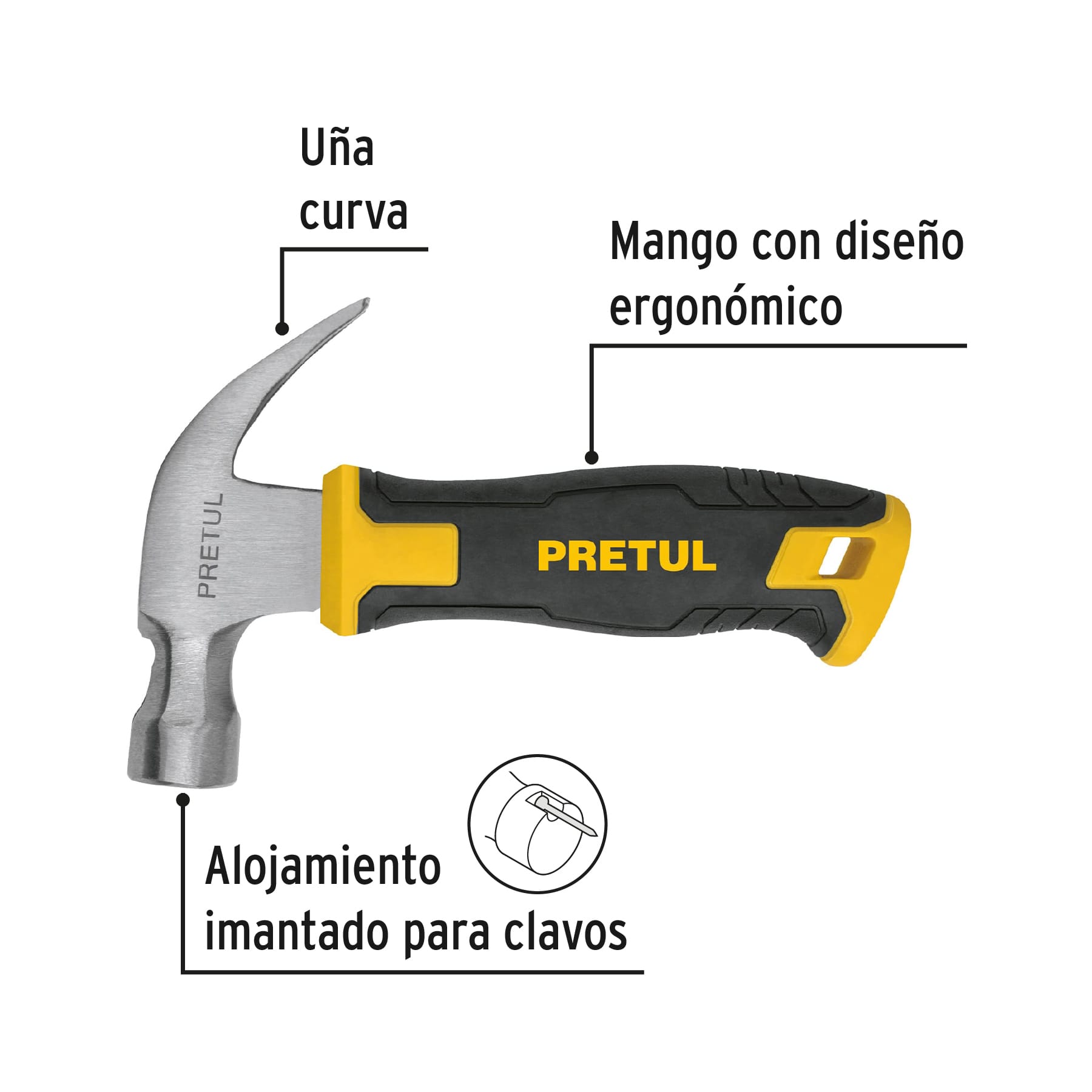 Martillo 10 oz, mango comfort grip, Pretul | MO-10E | 22291