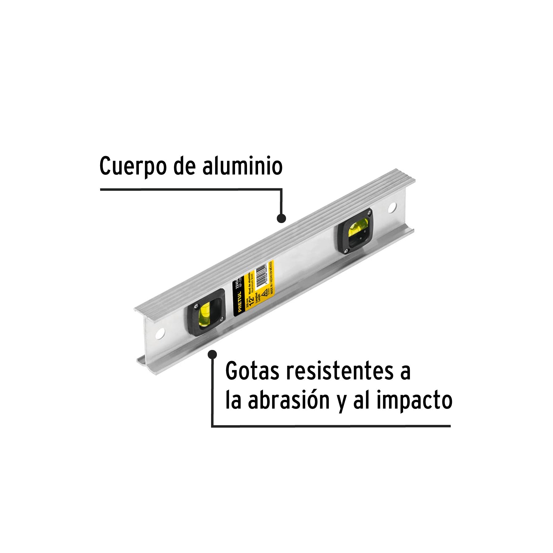 Nivel de 12' con cuerpo de aluminio, Pretul | NP-12P | 22454