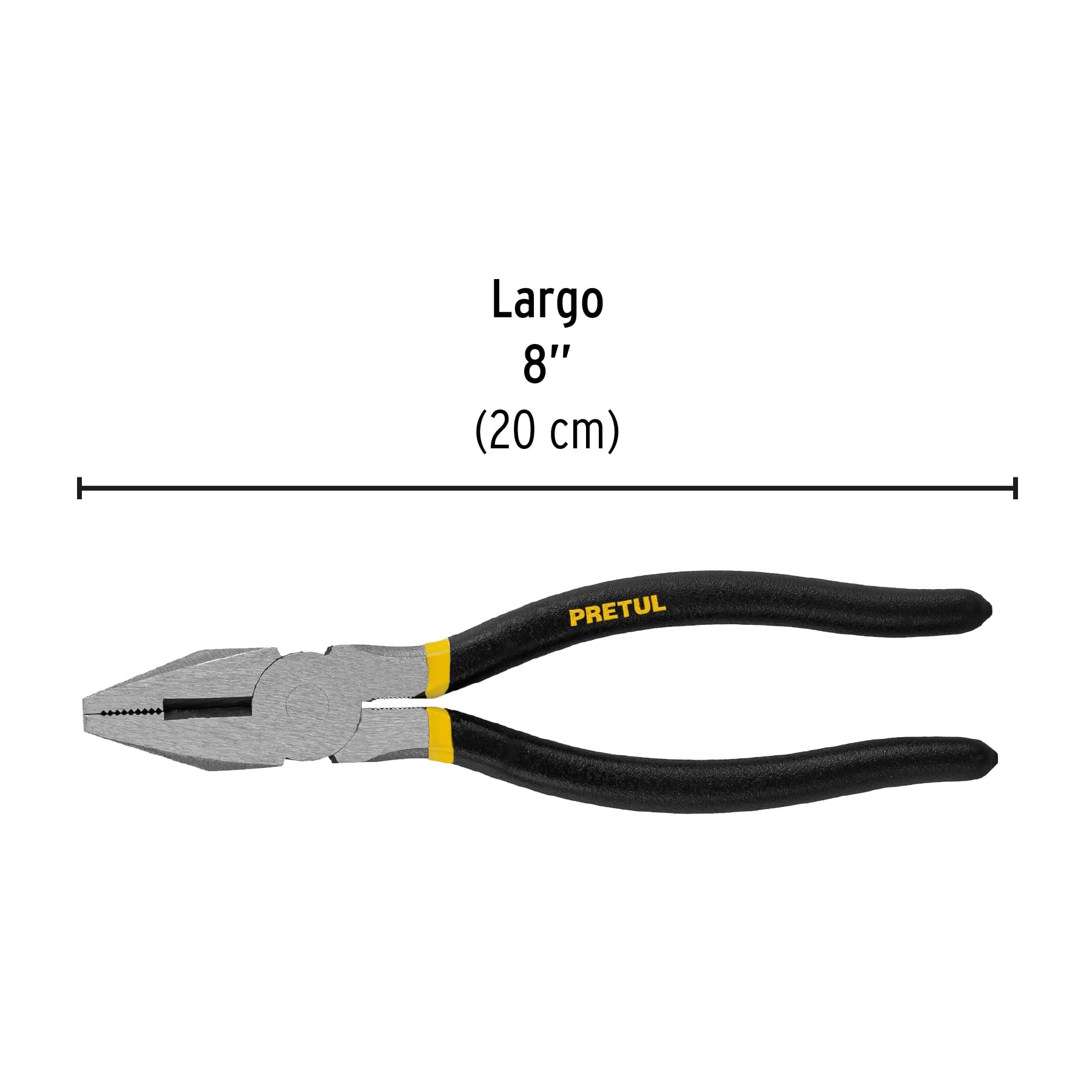 Pinza para electricista 8' mango de PVC, Pretul | PEL-8P | 22609