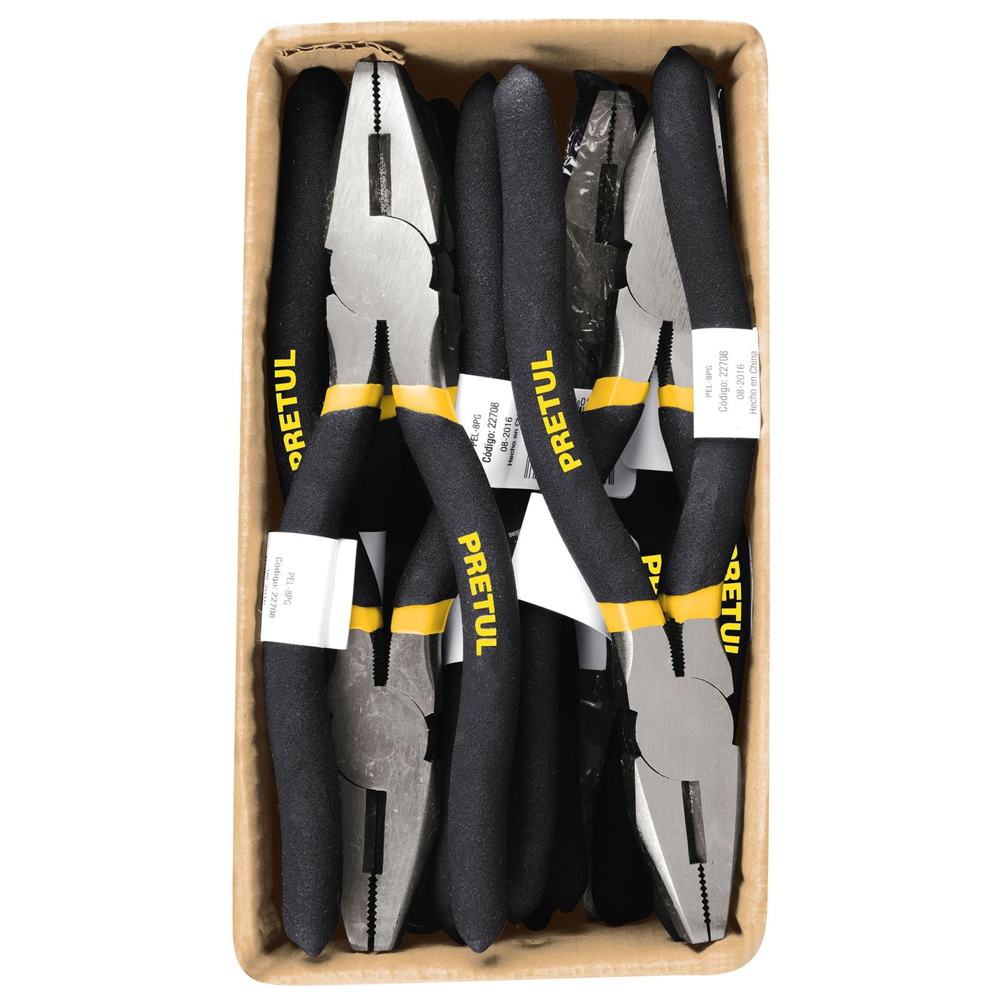 Pinza para electricista 8' mango de vinil, a granel, Pretul | PEL-8PG | 22708