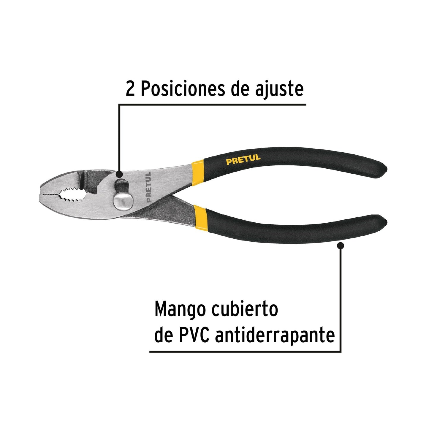 Pinza de chofer 8' mango de vinil, a granel, Pretul | PCH-8PG | 22709