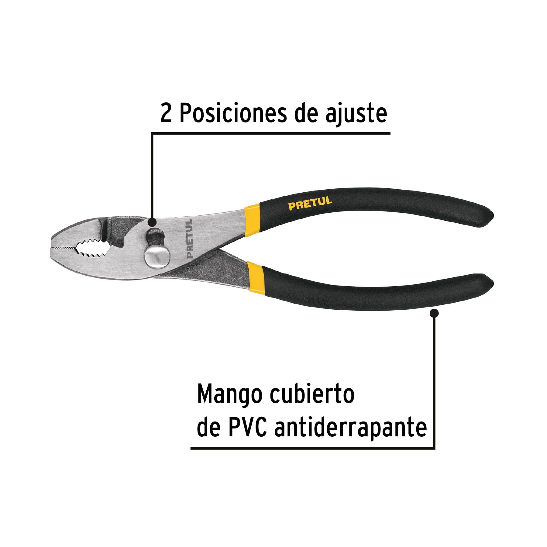 Pinza de chofer 8' mango de vinil, a granel, Pretul | PCH-8PG | 22709