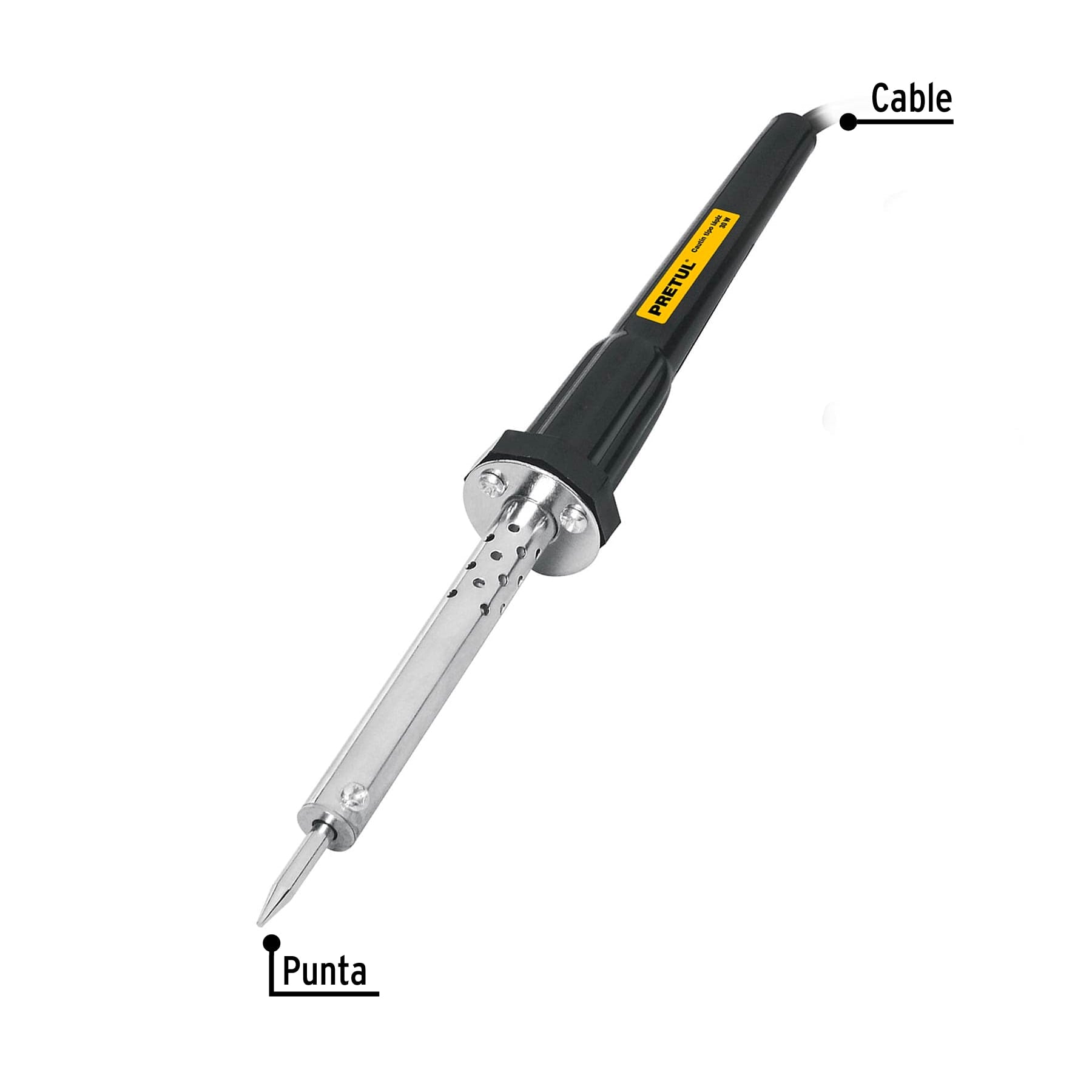 Cautín 30 W tipo lápiz para trabajo ligero, Pretul | CAU-30P2 | 22806