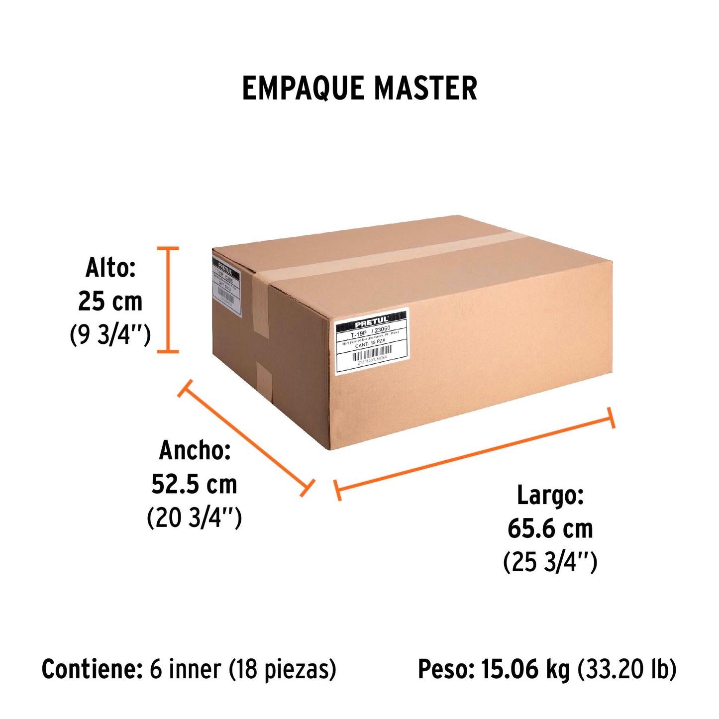 Tijera para poda 49 cm, mgos de madera, PRETUL | T-19P | 23060