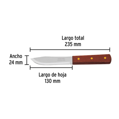 Cuchillo cebollero 5' mango de madera, Pretul | CUCH-M50 | 23075