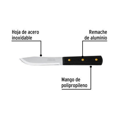 Cuchillo cebollero 5' mango de polipropileno, Pretul | CUCH-P50 | 23084