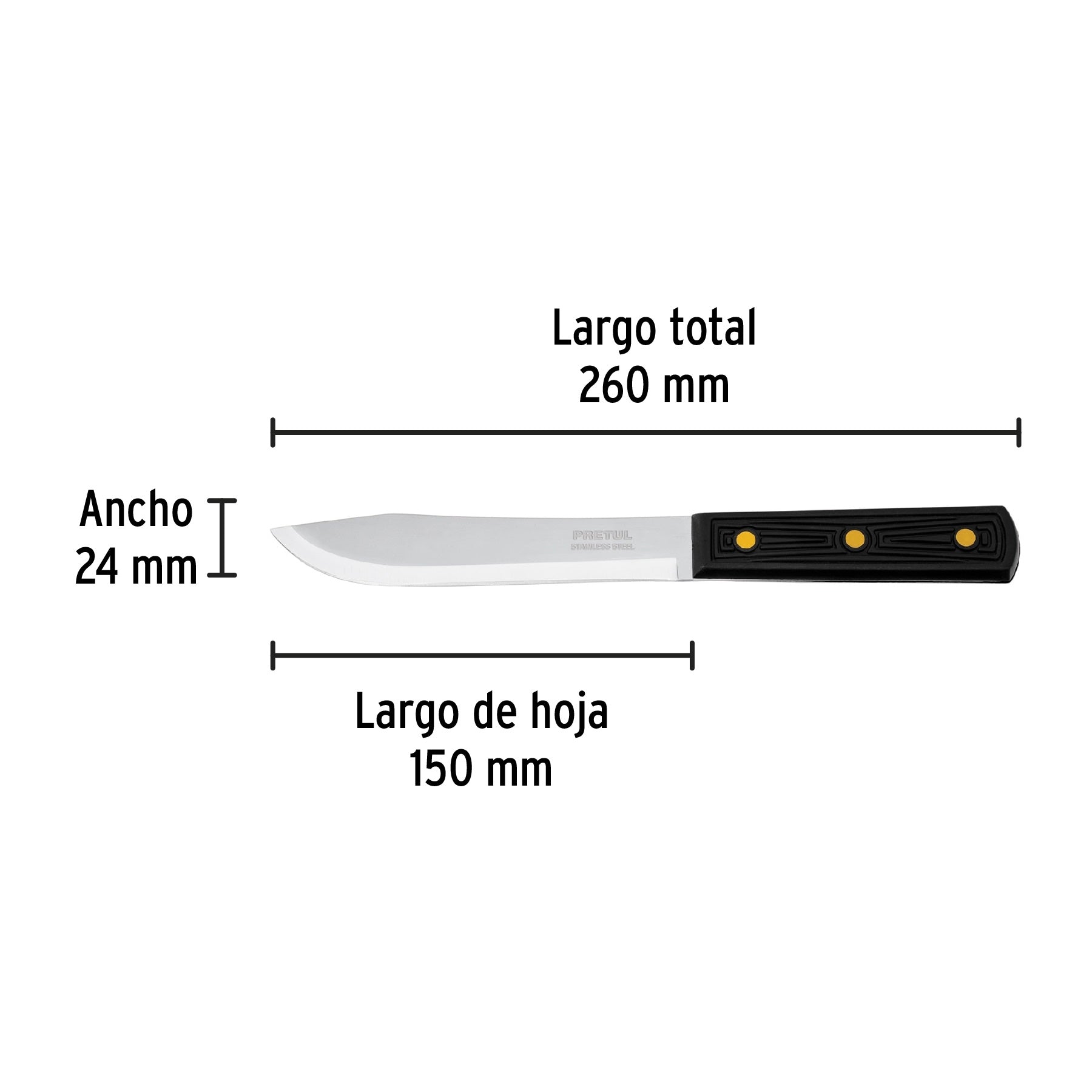 Cuchillo cebollero 6' mango de polipropileno, Pretul | CUCH-P60 | 23085
