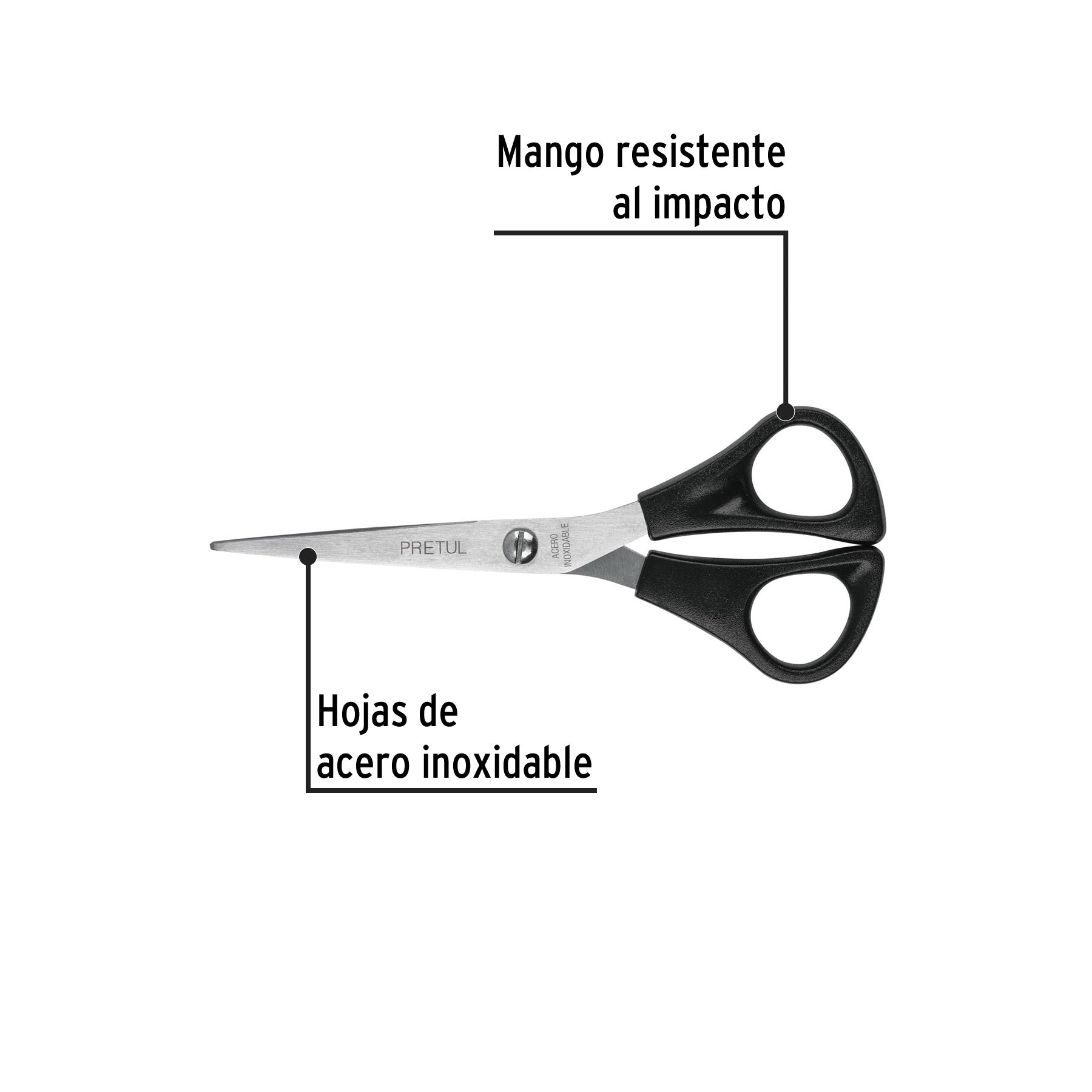 Tijera 6' de acero inoxidable para casa y oficina, PRETUL | TINOX-6R | 23187