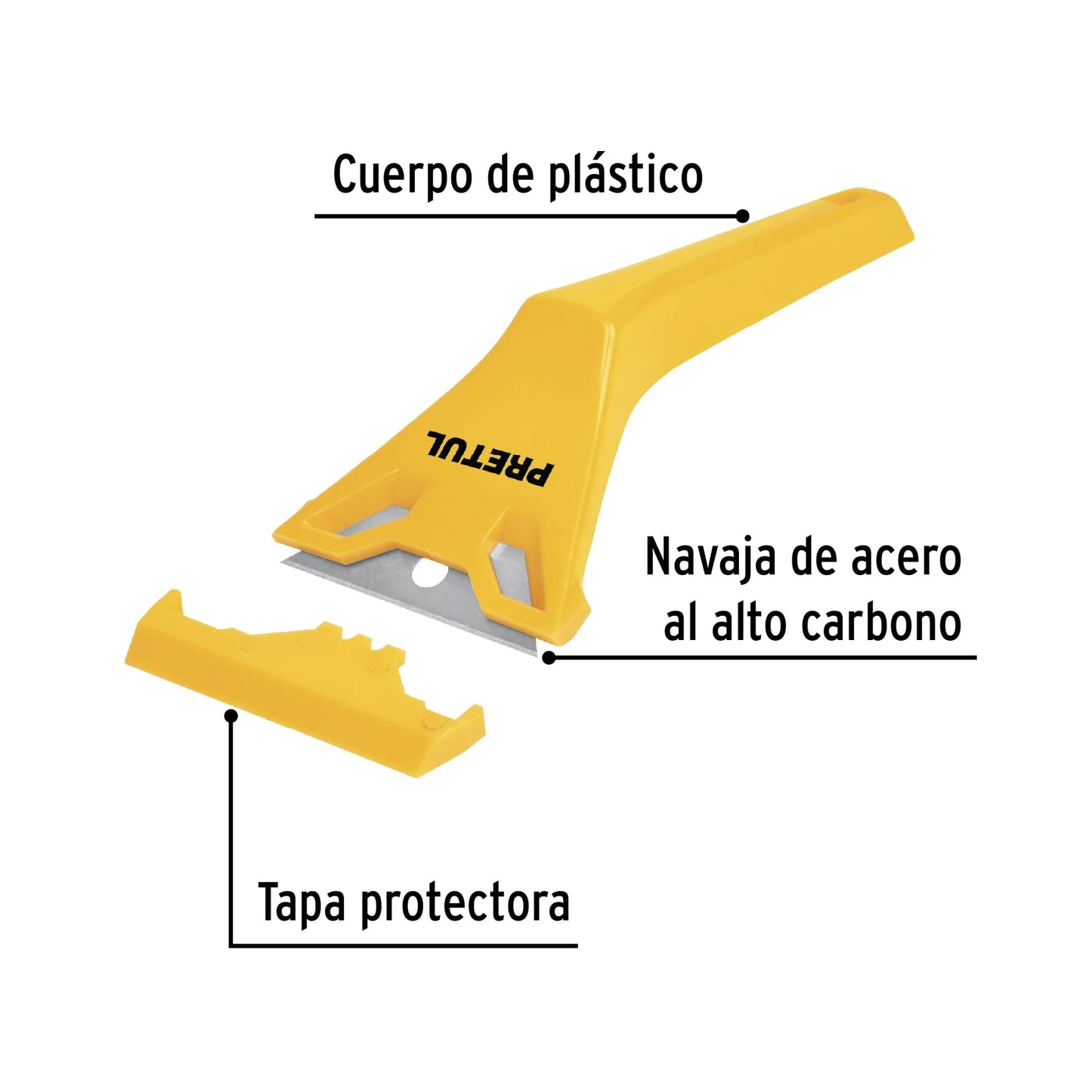 Raspador plástico con cuchilla de 2-3/8', PRETUL | RASP-P | 24055