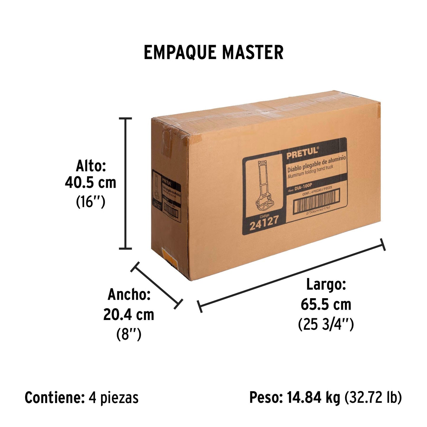 Diablo de carga, plegable, 100 kg, Pretul | DIA-100P | 24127